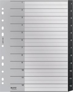 Leitz Przekładki PP Leitz Recycle A4 Maxi 1-12 czarne 4