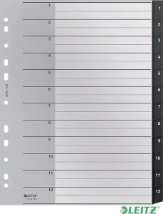 Leitz Przekładki PP Leitz Recycle A4 Maxi 1-12 czarne 8