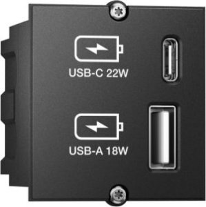 Bachmann Bachmann 917.227 gniazdko elektryczne USB A + USB C Czarny 1