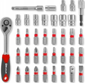 Zestaw narzędzi Einhell ZESTAW BITÓW I KLUCZY NASADOWYCH 37 SZT. L-CASE 49109022 3
