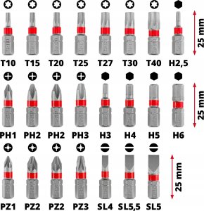 Zestaw narzędzi Einhell ZESTAW BITÓW I KLUCZY NASADOWYCH 37 SZT. L-CASE 49109022 4