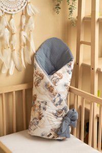 Sensillo ROŻEK MUŚLINOWY SMOKI JEANS 75x75 2