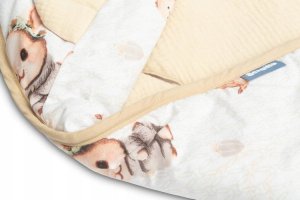 Sensillo OTULACZ MUŚLINOWY DO FOTELIKA - KRÓLICZKI BEŻOWY 4