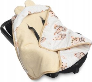 Sensillo OTULACZ MUŚLINOWY DO FOTELIKA - KRÓLICZKI BEŻOWY 5