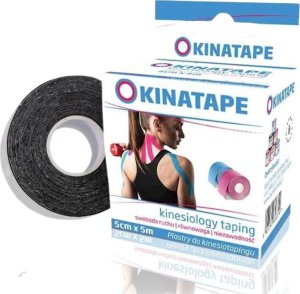 Aura Herbals AURA HERBALS Kinatape Kinesiology Taping Plastry Do Kinesiotapingu 5cmx5m Black 1