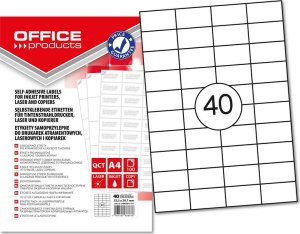 Office Products Etykiety Office Products A4 52.5x29.7mm białe (100) 1