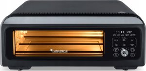 Mini piekarnik TurboTronic Piec do pizzy mini piekarnik 400c TurboTronic akcesoria kamień taca blacha ruszt szczypce rękawica 18L 2000w Czarny 4