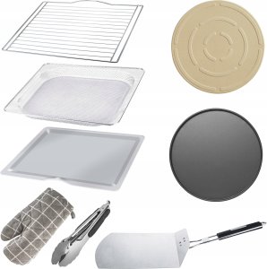 Mini piekarnik TurboTronic Piec do pizzy mini piekarnik 400c TurboTronic akcesoria kamień taca blacha ruszt szczypce rękawica 18L 2000w Czarny 5