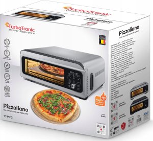 Mini piekarnik TurboTronic Piec do pizzy mini piekarnik 400c TurboTronic akcesoria kamień taca blacha ruszt szczypce rękawica 18L 2000w Czarny 10