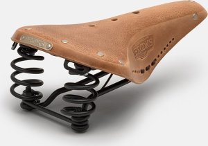 Brooks Siodełko BROOKS FLYER SOFTENED, Dark Tan, Steel Rail, Waga 860g, Linia Leather (NEW) 1