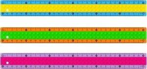 Piórnik PBS Connect Linijka plastikowa KEYROAD, w kształcie klocka Lego, 30cm, zawieszka 3