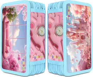 Piórnik PBS Connect Piórnik szkolny GIMBOO z wyposażeniem, 3 komory, sweet, różowy 3