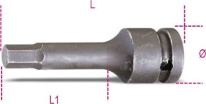 BETA Nasadka trzpieniowa udarowa 1/2" 6-kątna 10 mm, 720ME Beta 1