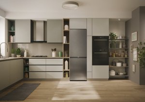 Lodówka Candy Candy Refrigerator | CNCQ2T618EX | Energy efficiency class E | Free standing | Combi | Height 185 cm | No Frost system | Fridge net capacity 235 L | Freezer net capacity 120 L | 38 dB | Inox 15