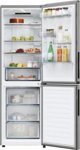 Lodówka Candy Candy Refrigerator | CNCQ2T618EX | Energy efficiency class E | Free standing | Combi | Height 185 cm | No Frost system | Fridge net capacity 235 L | Freezer net capacity 120 L | 38 dB | Inox 2