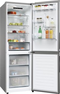 Lodówka Candy Candy Refrigerator | CNCQ2T618EX | Energy efficiency class E | Free standing | Combi | Height 185 cm | No Frost system | Fridge net capacity 235 L | Freezer net capacity 120 L | 38 dB | Inox 7