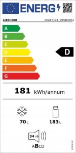 Lodówka Liebherr Wbudowany lodówka ICNd 5103 Pure NoFrost 4