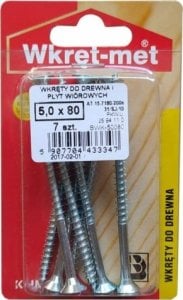 Wkręt-met Wkręty hartowane do drewna 5x80mm 7szt PZ2 złote 1