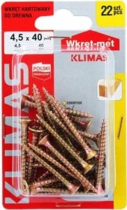 Wkręt-met Wkręty hartowane do drewna 4,5x40mm 22szt PZ2 złote 1