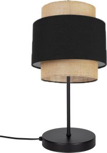 Lampa stołowa Solar Lampka nocna stołowa gabinetowa styl BOHO len i czerń 1