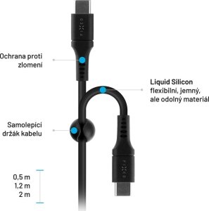 Fixed Fixed | Liquid Silicone Cable USB-C/USB-C, 1.2m, 60W | FIXDLS-CC12-BK 8