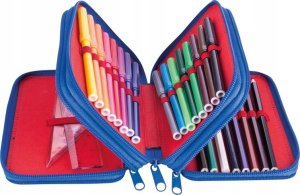 Piórnik PBS Connect Piórnik szkolny GIMBOO, z wyposażeniem, 3 komory, graffiti, niebieski 2