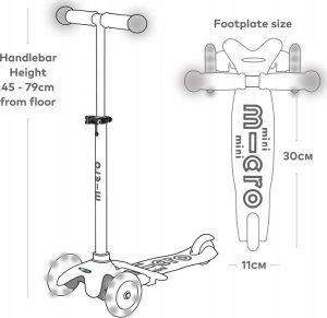 Hulajnoga Micro MICRO paspirtukas Mini2Grow Deluxe Magic LED Mint, MMD357 5