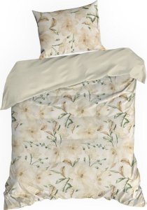 Eurofirany Pościel bawełniana z nadrukiem kwiaty SONIA 160X200 70X80X2 beżowa 3