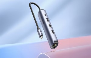 HUB USB Ugreen Hub / Adapter Ugreen Revodok CM418 USB-C do 2x USB, HDMI 4K 30 Hz, RJ45 1Gbps, PD 100W (szary) 3