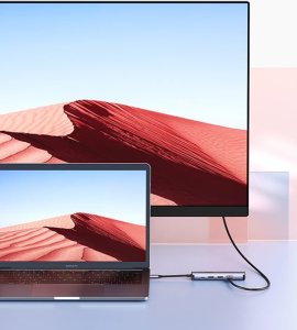 HUB USB Ugreen Hub / Adapter Ugreen Revodok CM418 USB-C do 2x USB, HDMI 4K 30 Hz, RJ45 1Gbps, PD 100W (szary) 5