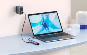 HUB USB Ugreen Hub / Adapter Ugreen Revodok CM418 USB-C do 2x USB, HDMI 4K 30 Hz, RJ45 1Gbps, PD 100W (szary) 6