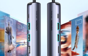 HUB USB Ugreen Hub / Adapter Ugreen Revodok CM418 USB-C do 2x USB, HDMI 4K 30 Hz, RJ45 1Gbps, PD 100W (szary) 7