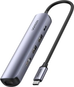 HUB USB Ugreen Hub / Adapter Ugreen Revodok CM418 USB-C do 2x USB, HDMI 4K 30 Hz, RJ45 1Gbps, PD 100W (szary) 9