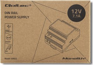 Zasilacz serwerowy Qoltec Qoltec Zasilacz na szynę DIN 85.2W 12V 7.1A Szary 9