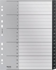 Leitz Przekładki PP Leitz Recycle A4 Maxi 1-20 czarne 4