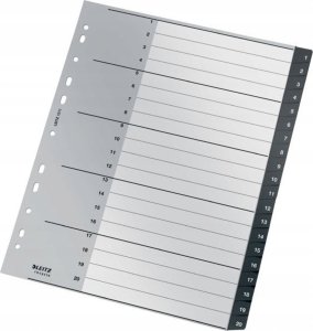 Leitz Przekładki PP Leitz Recycle A4 Maxi 1-20 czarne 6