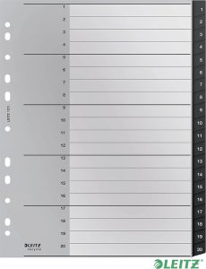 Leitz Przekładki PP Leitz Recycle A4 Maxi 1-20 czarne 8