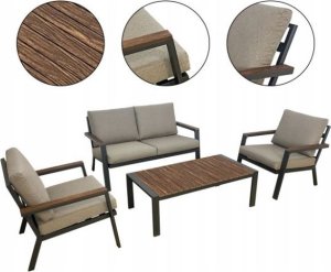 kontrast Zestaw mebli ogrodowych premium BALI PRO 4 części taupe 2