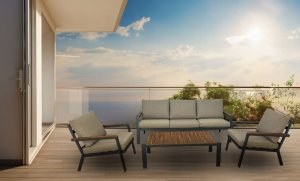 kontrast Zestaw mebli ogrodowych premium BALI PRO 4 części 5 os. taupe 6