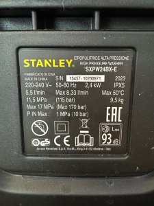 Myjka ciśnieniowa Stanley STANLEY SXPW24BX-E aukšto slėgio plovimo mašina su terasos valikliu (2400 W, 170 barų, 500 l/h) | Stanley 2400 W | 170 barų | 500 l/val 6