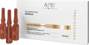 Apis Apis Depiq Pro System depigmentująca ampułka z -arbutyną 1% i kompleksem rozjaśniającym 2% 10x3ml 1