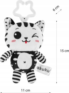 Akuku A0658 ZAWIESZKA KOTEK PLUSZOWY BIAŁO-CZARNY 2