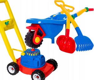 Hemar Taczka Ogrodowa Dla Dzieci Łopata Grabie Kolorowe Zestaw 3 ele. 3