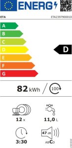 Zmywarka Eta 60 cm szerokości zmywarka do zabudowy ETA239790001D 5