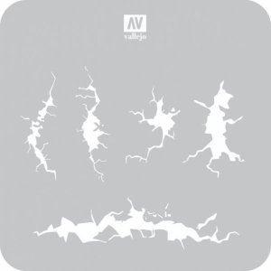 Vallejo ST-TX001 Cracked Wall Stencil - Texture Stencil For Model Painting And Craft Projects