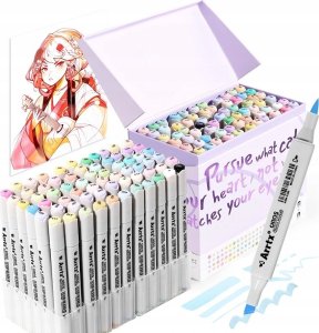 ARRTX Dvipusiai markeriai - flomasteriai ARRTX Oros, 66 spalvų, pastelinių atspalvių 4