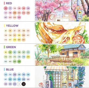 ARRTX Dvipusiai markeriai - flomasteriai ARRTX Oros, 66 spalvų, pastelinių atspalvių 5