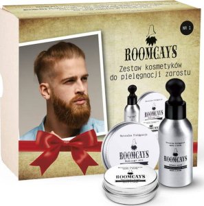 Roomcays Zestaw #1 kosmetyków dla mężczyzn olejek do brody 50ml + wosk do wąsów 30ml + balsam do zarostu 30ml 1