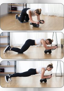 HMS KA10 BLACK KÓŁKO ABS AUTOMATYCZNE KOŁO DO ĆWICZEŃ MIĘŚNI BRZUCHA Z PODPARCIEM 6