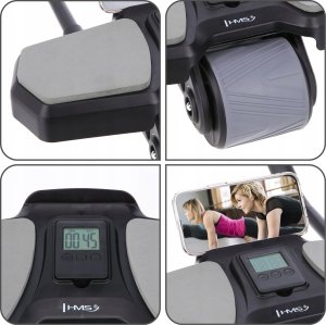 HMS KA10 BLACK KÓŁKO ABS AUTOMATYCZNE KOŁO DO ĆWICZEŃ MIĘŚNI BRZUCHA Z PODPARCIEM 9